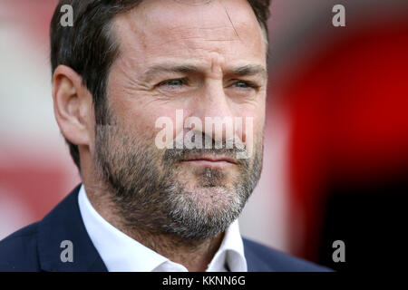 Leeds United manager Thomas Christiansen during the Sky Bet Championship match at the Stadium of Light, Sunderland Stock Photo