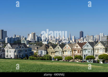 Painted Ladies, Victorian Wooden Houses, San Francisco, California, USA Stock Photo