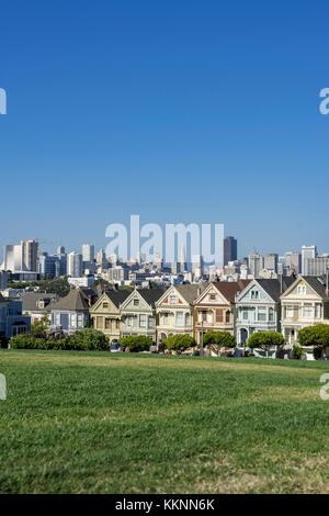 Painted Ladies, Victorian Wooden Houses, San Francisco, California, USA Stock Photo