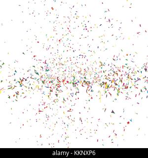 Explosion of multicolored festive confetti on white. Vector Stock Vector