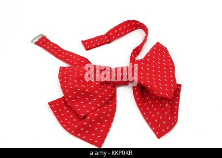 Red Bow Tie with White Spots Stock Photo