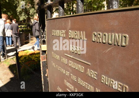 Granary Burial Ground, Tremont St, Boston MASS Stock Photo