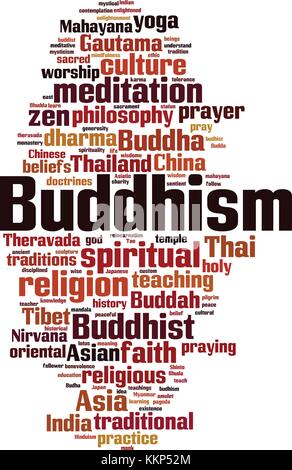 Buddhism word cloud concept. Vector illustration Stock Vector