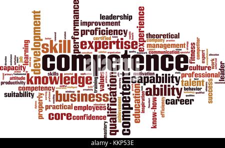 Competence word cloud concept. Vector illustration Stock Vector