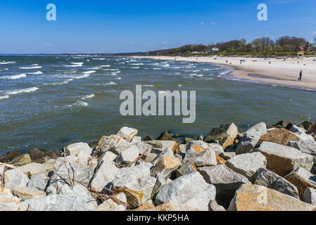 Baltic Sea in Ustka town, Pomeranian Voivodeship of Poland Stock Photo