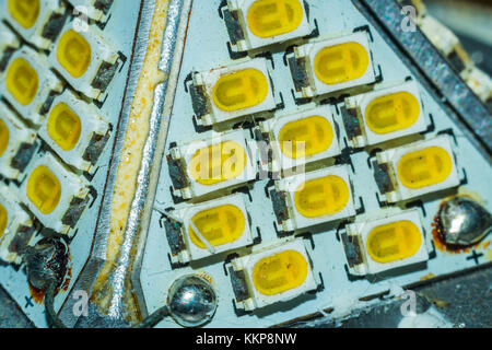 led bulb diodes technology macro photo lights Stock Photo