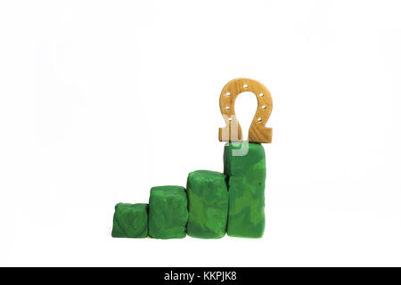 Progress bar made from Play Clay. Abstract photo isolated on white background. Stock Photo