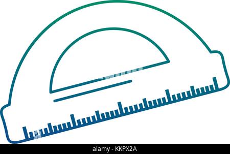 school protractor geometric supply element icon Stock Vector