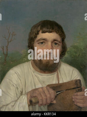 Peasant with bread by Venetsianov (1820s, Russian museum) Stock Photo