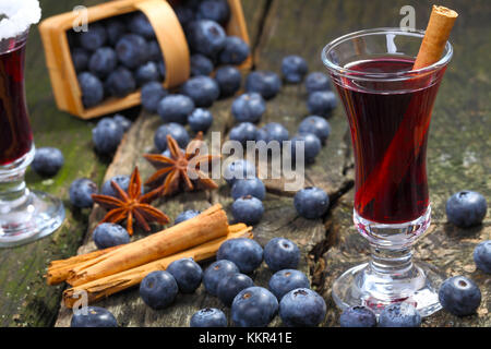 Invitation for blueberry mulled wine Stock Photo