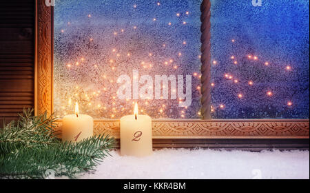 2nd Advent two candles Stock Photo