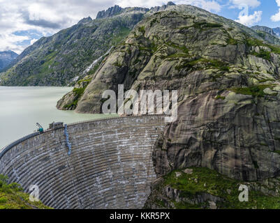 Dam wall of the Grimselsee Stock Photo