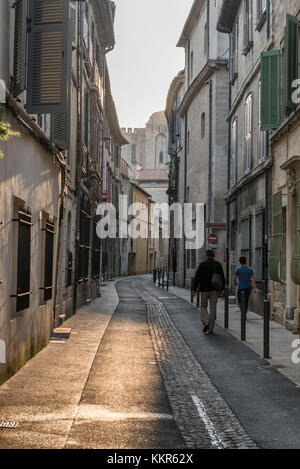 Street in the Old Town of Avignon, Vaucluse, Provence, France, Stock Photo