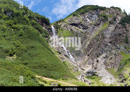 Waterfall in the Krumtal, Rauris, Pinzgau, Austria Stock Photo