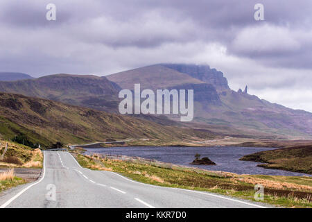 Old Man Of Storr, Isle of Skye, Scotland In Distance With Loch Fada And Landscape Stock Photo