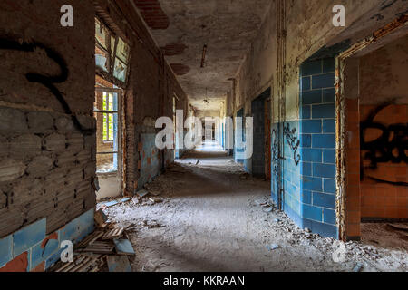 The abandoned clinics of Beelitz near Berlin. Stock Photo