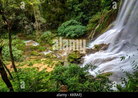 The famous waterfalls of El Nicho on Cuba Stock Photo