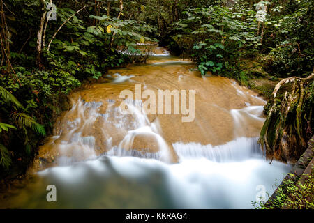 The famous waterfalls of El Nicho on Cuba Stock Photo