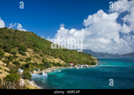 British Virgin Islands, Jost Van Dyke, Little Harbour, elevated view Stock Photo