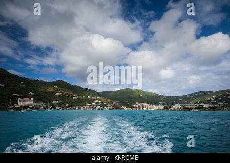 British Virgin Islands, Tortola, Road Town, aboard the Vigin Gorda Ferry Stock Photo