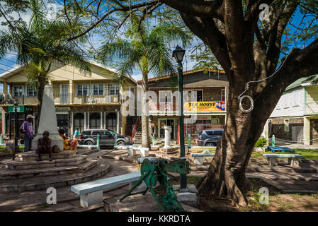 St. Kitts and Nevis, Nevis, Charlestown, town buildings Stock Photo