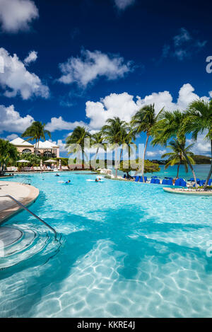 U.S. Virgin Islands, St. Thomas, Great Bay,  The Ritz Carlton St. Thomas, swimming pool Stock Photo