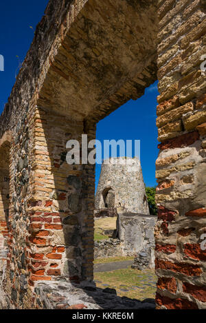 U.S. Virgin Islands, St. John, Leinster Bay, Annaberg Sugar Mill Ruins Stock Photo