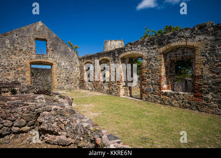 U.S. Virgin Islands, St. John, Leinster Bay, Annaberg Sugar Mill Ruins Stock Photo