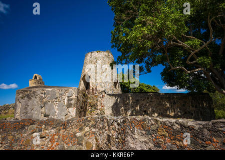 U.S. Virgin Islands, St. John, Leinster Bay, Annaberg Sugar Mill Ruins Stock Photo