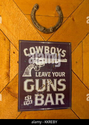 saloon gun sign Stock Photo