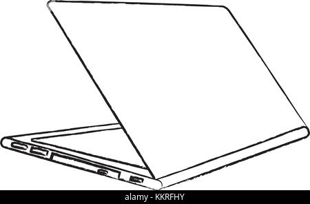 open laptop back view icon digital device Stock Vector Image & Art - Alamy