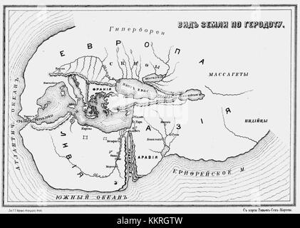 World according to Herodotus (1888) crop Stock Photo