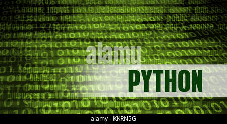 Python Coding Language with Green Binary Background Stock Photo
