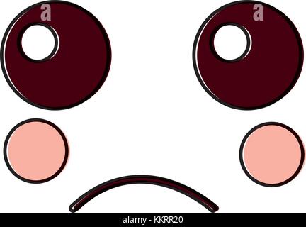 kawaii face expression facial gesture cartoon Stock Vector