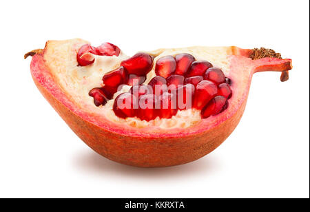sliced pomegranate path isolated Stock Photo