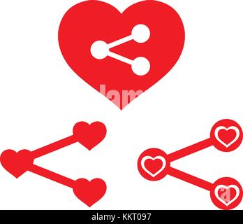 love share icons - vector Stock Vector