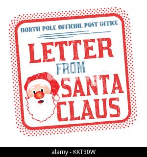 Letters from Santa grunge rubber stamp on white background, vector illustration Stock Vector