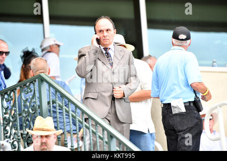 HALLANDALE, FL - APRIL 01: Antonio Sano went from being kidnapped twice in Venezuela to training a Kentucky Derby contender. Seen here at the 66th running of the Xpressbet Florida Derby (Grade 1) which has a 1 million dollar purse at Gulfstream Park on April 1, 2017 in Hallandale, Florida   People:  Antonio Sano Stock Photo
