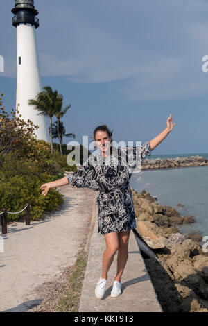 KEY BISCAYNE, FL - APRIL 01: Johanna Konta of Great Britain poses during a photo shoot after she defeated Caroline Wozniacki of Denmark in the woman's final on Day 13 of the Miami Open on April 1, 2017 in Key Biscayne, Florida.    People:  Johanna Konta Stock Photo