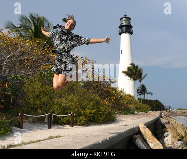 KEY BISCAYNE, FL - APRIL 01: Johanna Konta of Great Britain poses during a photo shoot after she defeated Caroline Wozniacki of Denmark in the woman's final on Day 13 of the Miami Open on April 1, 2017 in Key Biscayne, Florida.    People:  Johanna Konta Stock Photo