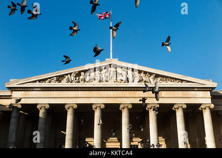British Museum, London, front facade with neoclassical architecture. UK.(92) Stock Photo