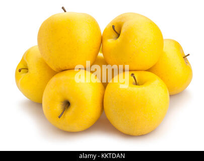 yellow apples path isolated Stock Photo