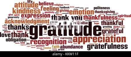 Gratitude word cloud concept. Vector illustration Stock Vector