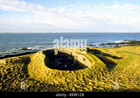 The Knap of Howar. Prehistoric stone house on island of Papa Westray, Orkney, Scotland, UK. Oldest upstanding house in Europe Stock Photo