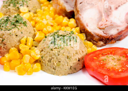 Selective focus on the beef salad Stock Photo