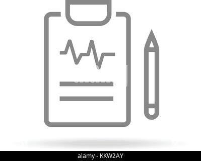 Diagnostic, Medical Research Icon In Trendy Thin Line Style Isolated On White Background. Medical Symbol For Your Design, Apps, Logo, UI. Vector Illustration. Stock Vector