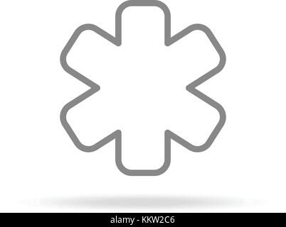 Emergency Icon In Trendy Thin Line Style Isolated On White Background. Medical Symbol For Your Design, Apps, Logo, UI. Vector Illustration. Stock Vector