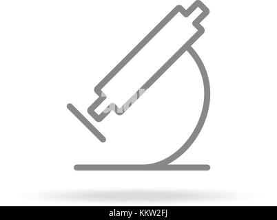 Microscope, Medical Research Icon In Trendy Thin Line Style Isolated On White Background. Medical Symbol For Your Design, Apps, Logo, UI. Vector Illustration. Stock Vector