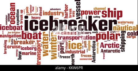 Icebreaker word cloud concept. Vector illustration Stock Vector