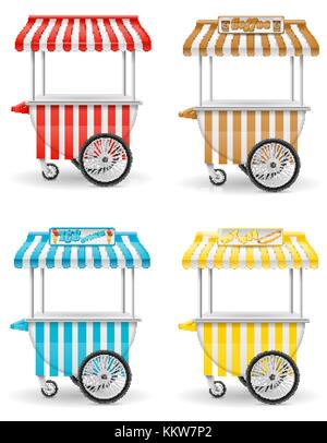 street food cart vector illustration isolated on white background Stock Vector